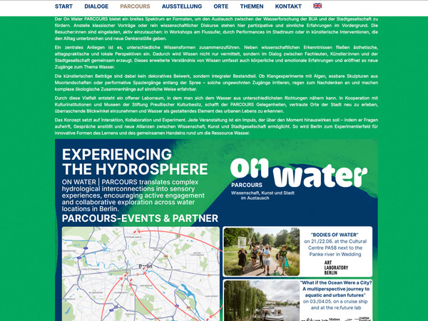 ON WATER — Wasserforschung erlebbar und mitgestaltbar machen