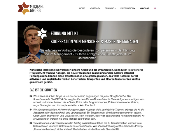 Michael Groß — Portfolio-Website für Redner, Trainer, Unternehmer